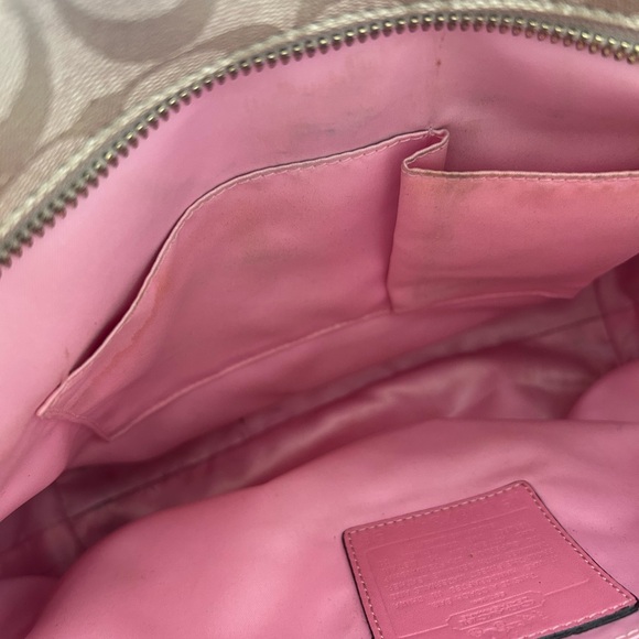Coach Beige, Pink and White Purse - Picture 7 of 9